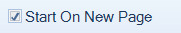 2. Start On New Page Checkbox