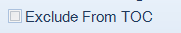 3. Exclude From TOC Checkbox