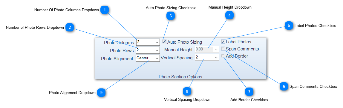 Photo Section Options