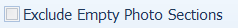 1. Exclude Empty Photo Sections Checkbox